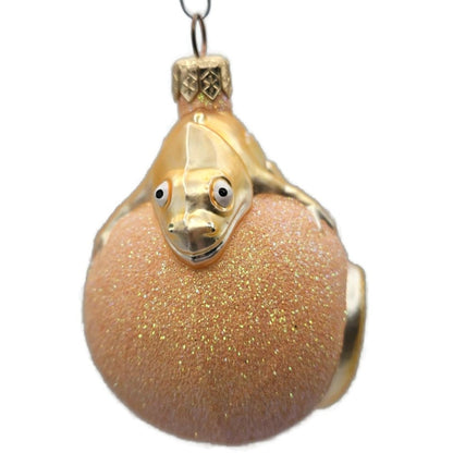 Patricia Breen Chameleon Peach Glittered Christmas Spring Tree Ornament