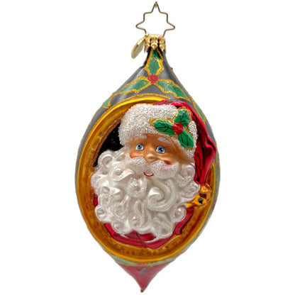 Christopher Radko Holly Jolly Christmas Santa Holiday Drop Ornament 1020956