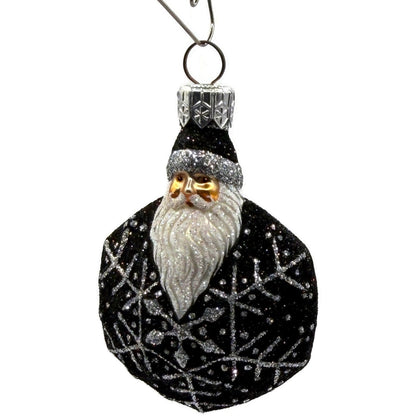Patricia Breen Snowflake Noel Black Santa Claus Hexagon Christmas Ornament 2257