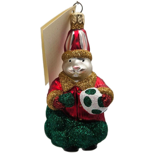 Patricia Breen A Christmas Bunny Red Green Easter Rabbit Christmas Tree Ornament