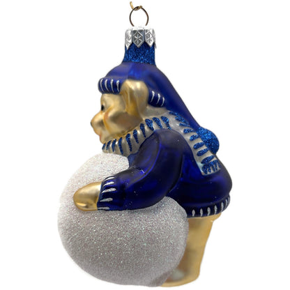 Patricia Breen Henry The Baby Bear Blue Snowball Glass Christmas Tree Ornament