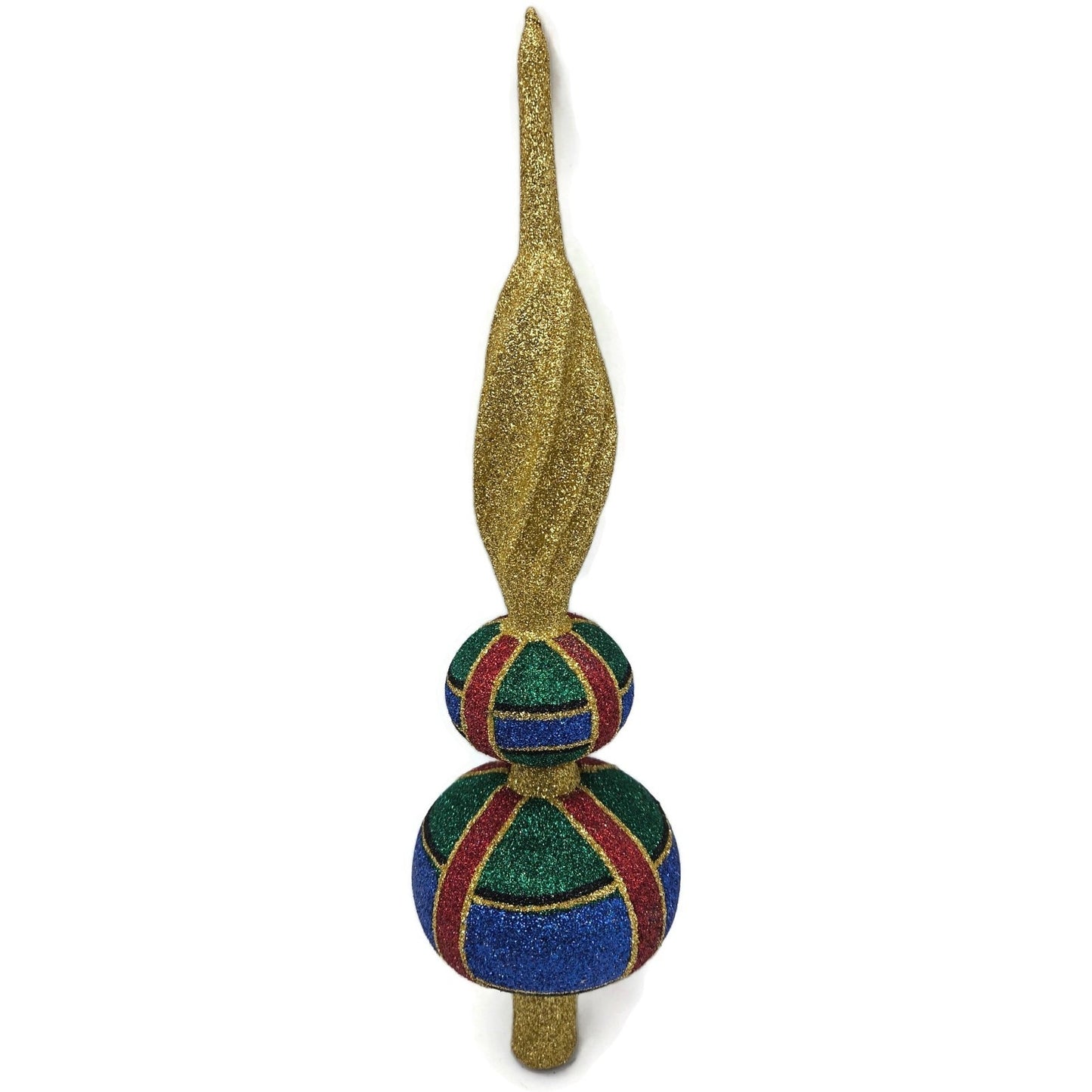 Patricia Breen Miniature Finial Blue Green Red Plaid Christmas Tree Topper HCB