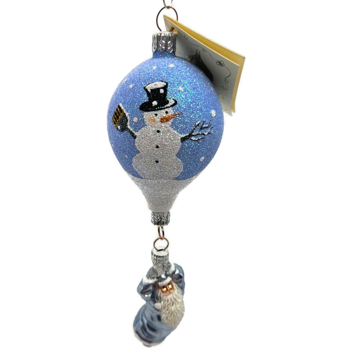 Patricia Breen Into the Blue Santa Claus Snowman Balloon Christmas Tree Ornament