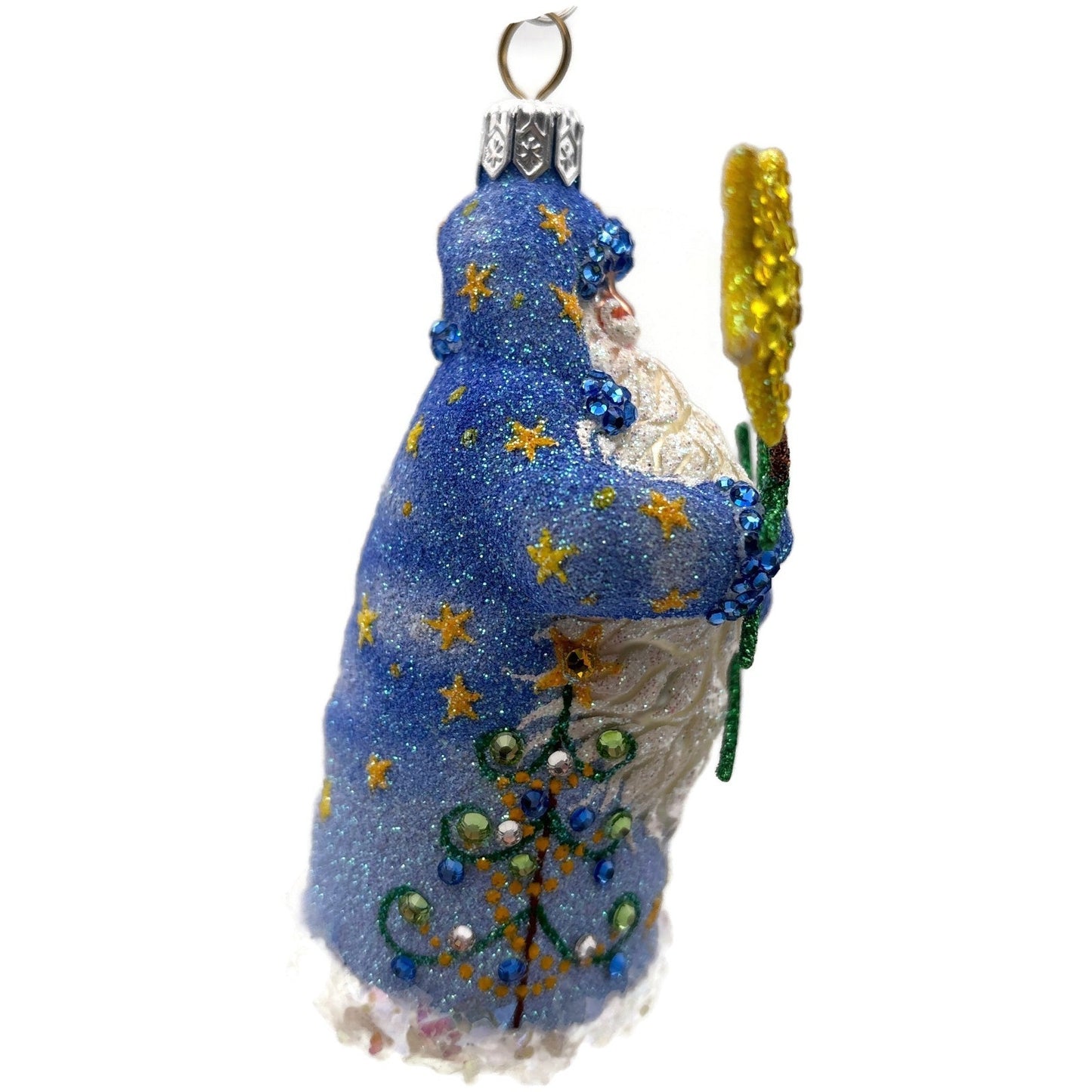 Patricia Breen Santa For Eric Blue Yellow Star Christmas Tree Ornament Milaegers