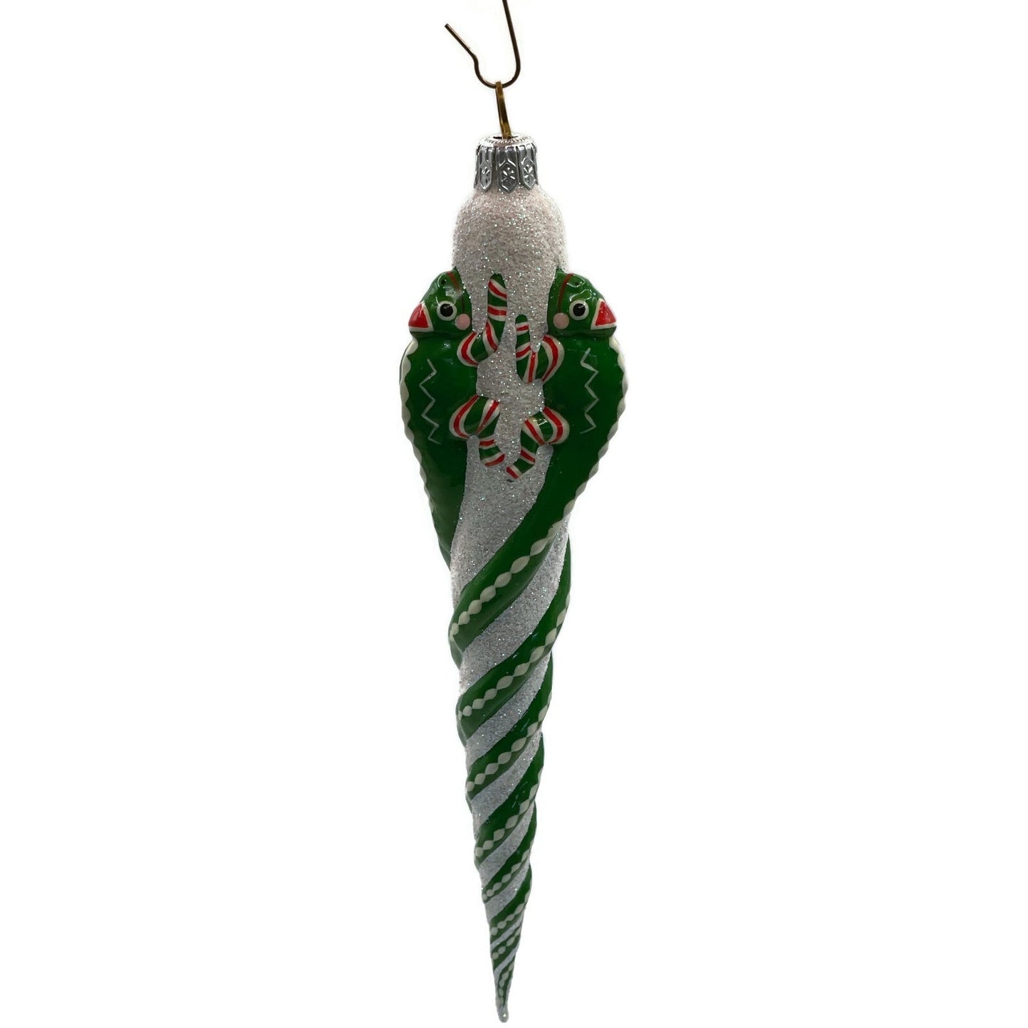 Patricia Breen Ornament Chameleon Icicle Green Blown Glass Christmas Tree Decor