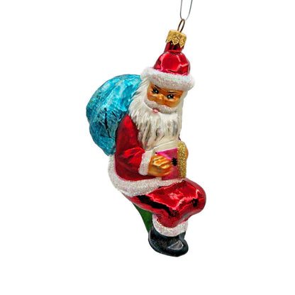 Christopher Radko All Ready To Go Santa Claus Christmas Tree Ornament 97-238-0