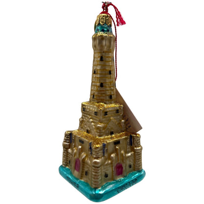 Landmark Creations The Chicago Water Tower Gold European Glass Holiday Ornament