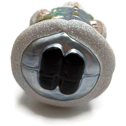 Patricia Breen Global Santa Glittered Continents Blue Green Christmas Ornament