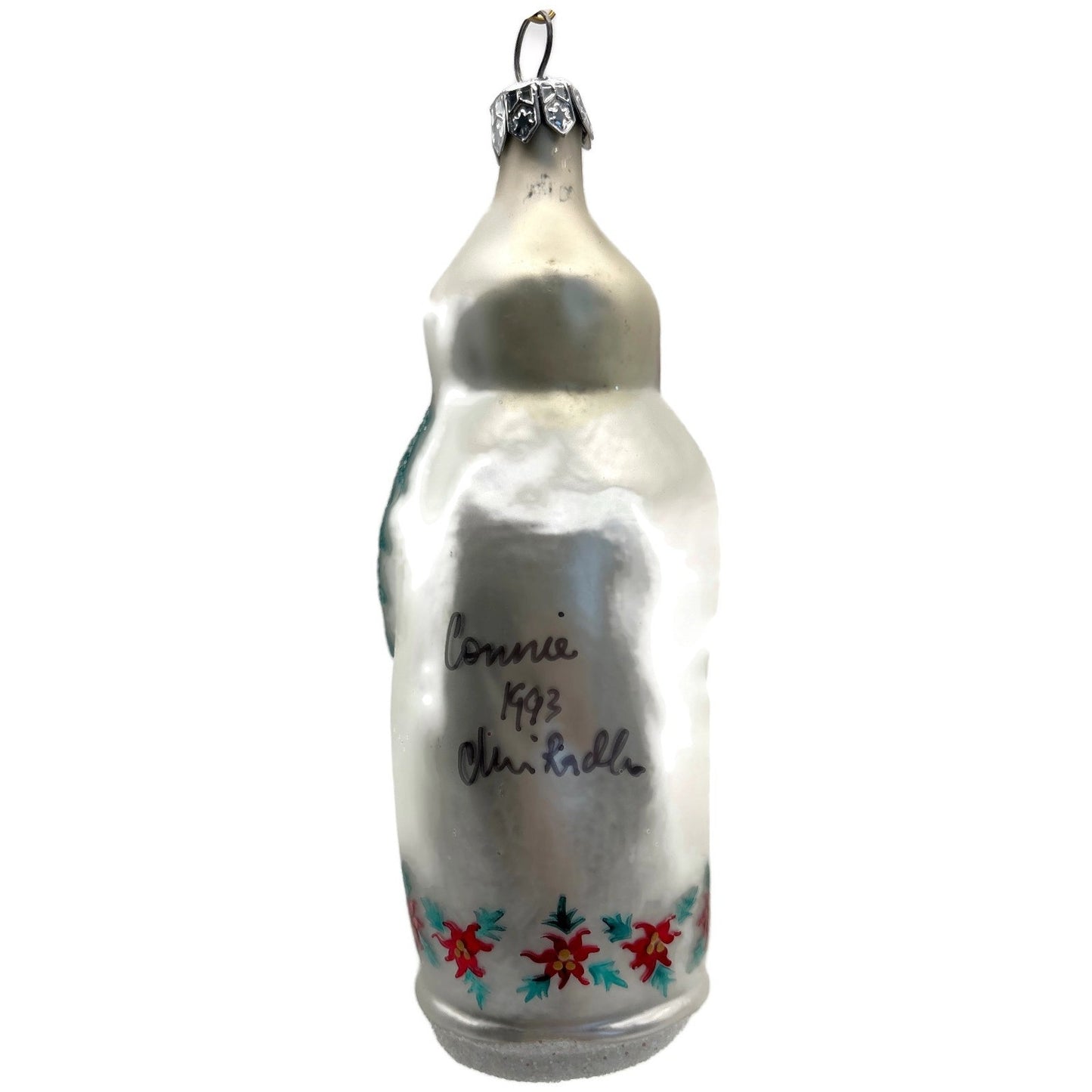 Christopher Radko Poinsettia Santa Russian Christmas Ornament Signed 91-038-1