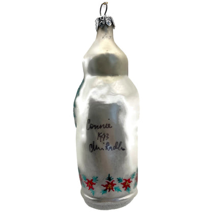 Christopher Radko Poinsettia Santa Russian Christmas Ornament Signed 91-038-1
