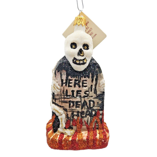 Larry Fraga Graveyard Marker Skeleton Halloween Christmas Tree Ornament 5961