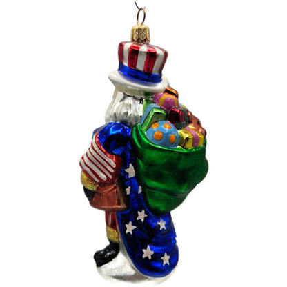 Christopher Radko Uncle Sam Santa Patriotic July 4th Christmas Ornament 99-QVC-1