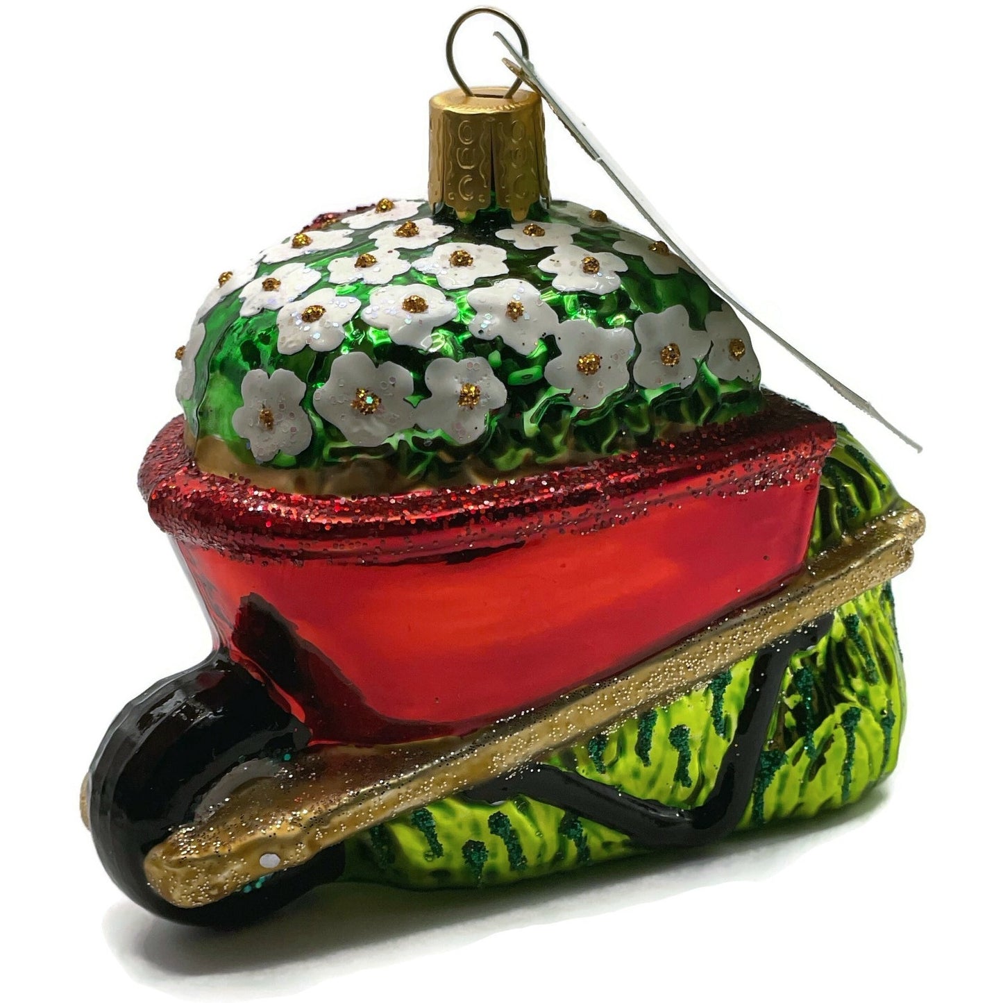 Wheelbarrow Flower Garden Ornament Spring Old World Christmas Holiday Tree OWC