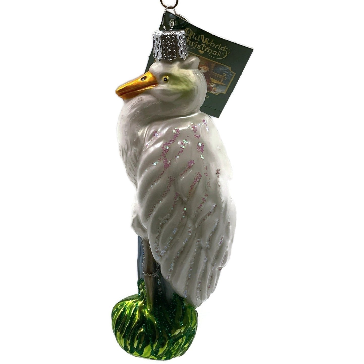 OWC Great American Egret Ornament Bird Old World Christmas Holiday Tree Decor