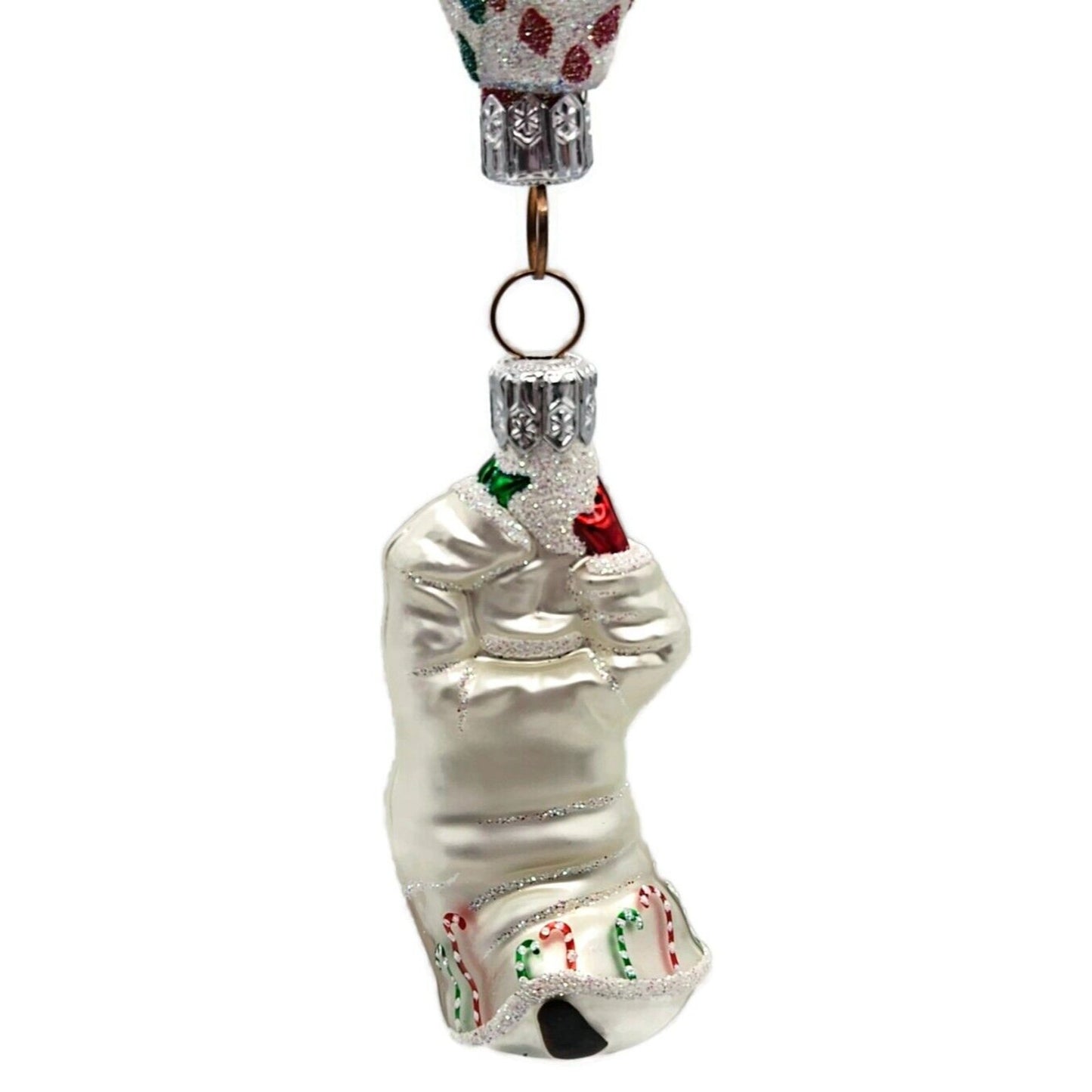 Ornament Patricia Breen Into the Blue Santa Claus Candy Canes Christmas CATZ