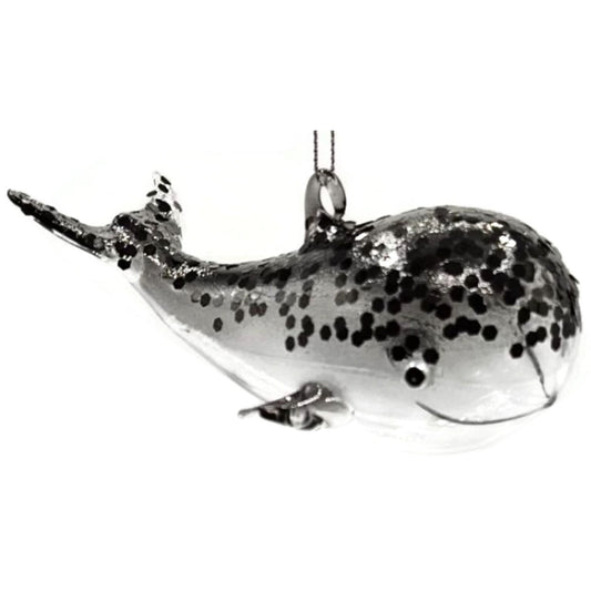Sofferia De Carlini Speckled Moby Dick Whale Italian Christmas Tree Ornament