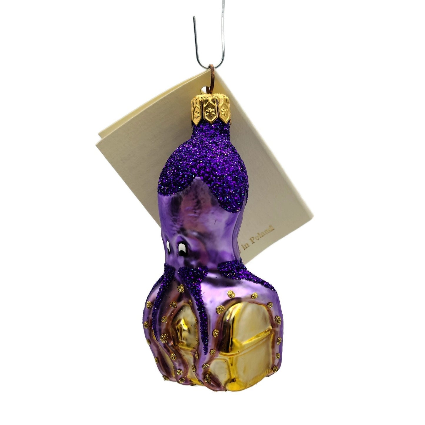 Patricia Breen Ogden Octopus Lavender Purple Glitter Christmas Tree Ornament