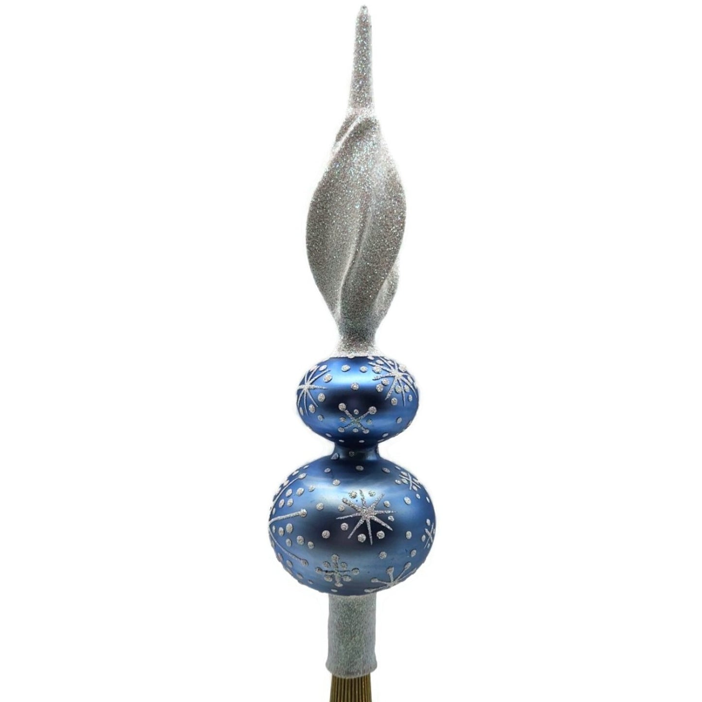 Patricia Breen Miniature Blizzard Finial Light Blue Matte Christmas Tree Topper
