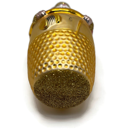 Patricia Breen Thimble Santa Glittered Sewing Seamstress Christmas Ornament