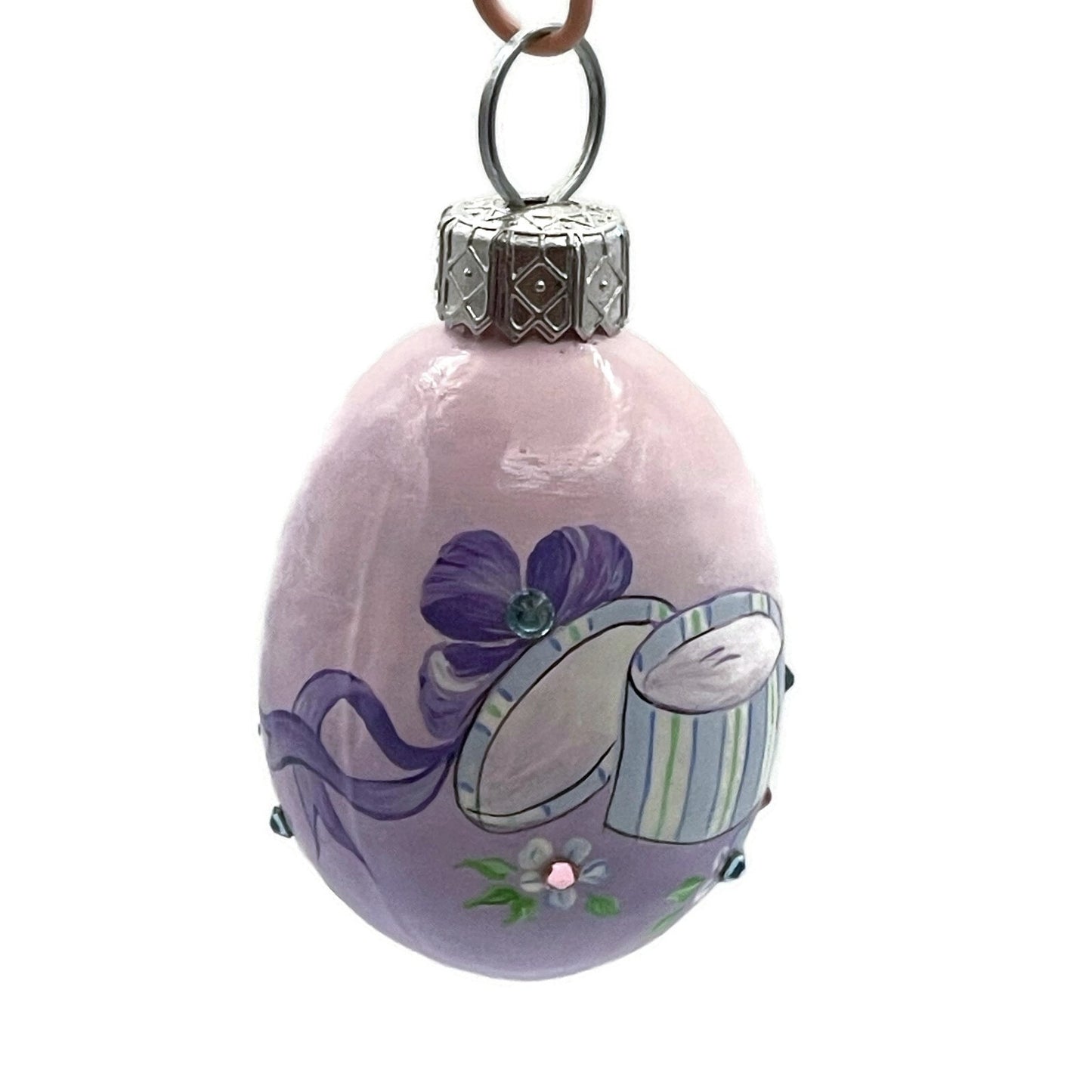 Patricia Breen Miniature Egg Millinery Lavender Pink Easter Christmas Ornament