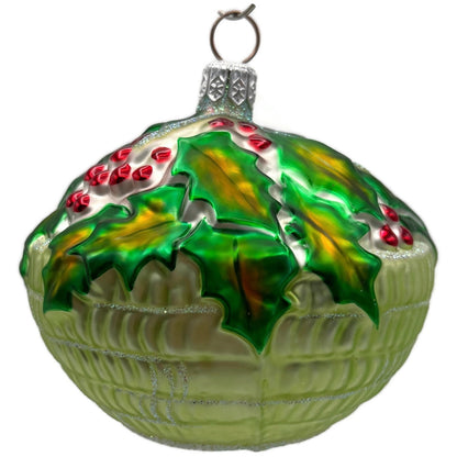 Patricia Breen Holly Basket Green Light Red Christmas Tree Ornament