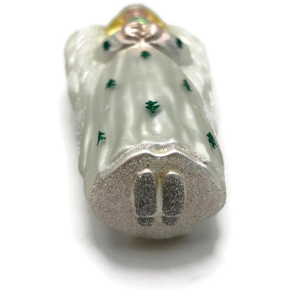 Patricia Breen Noel Angel Pearl White Yellow Green Christmas Tree Ornament