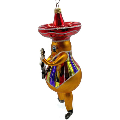 Christopher Radko Pear Fever Mariachi Sombrero Italian Christmas Ornament 99-422
