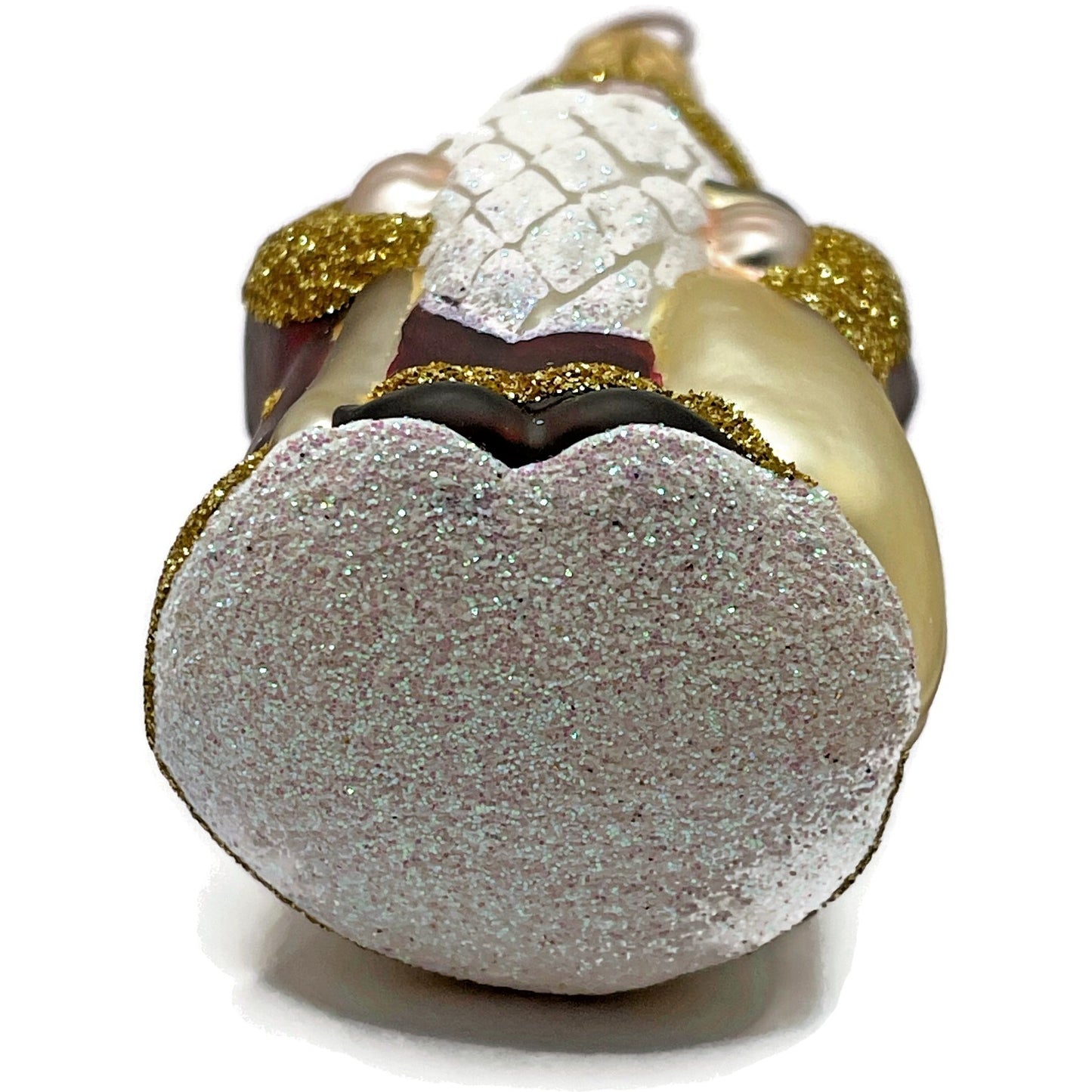 Patricia Breen Miniature Woodland Santa Bordeaux Gold Dots Christmas Ornament