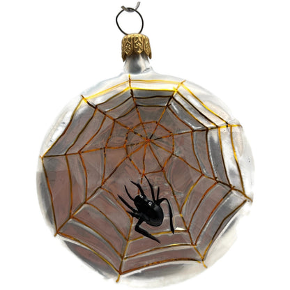 Christopher Radko Home Spun Black Spider in a Web Halloween Ornament 96-011-0