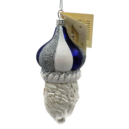 Patricia Breen Carnival Noel Blue Silver Santa Claus CO Christmas Tree Ornament