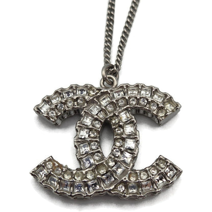 Chanel Crystal CC Logo Pendant Necklace Chanel France Vintage Fashion Jewelry