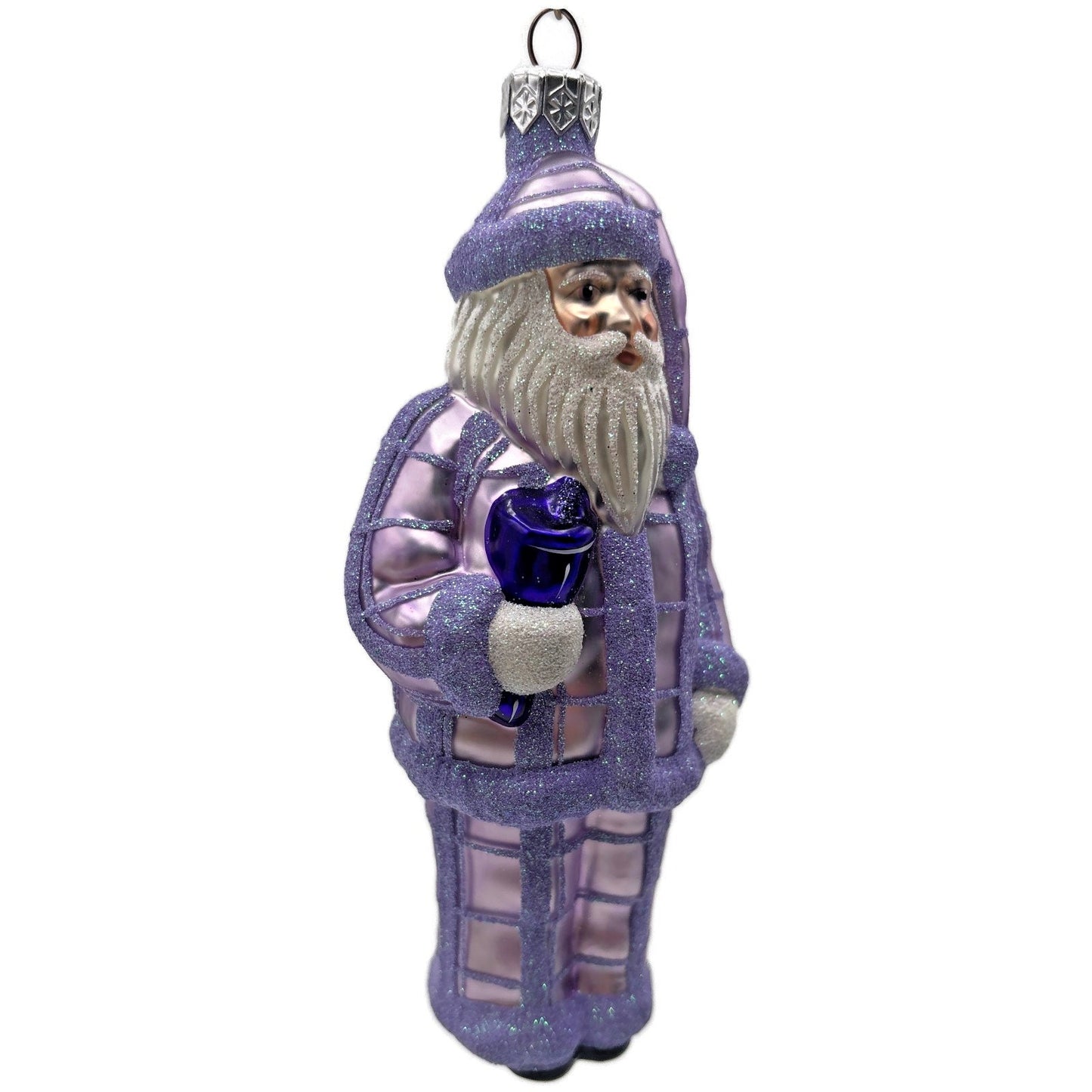 Patricia Breen Ring In The New Lavender Plaid Santa Christmas Tree Ornament CATZ
