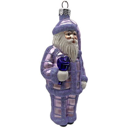 Patricia Breen Ring In The New Lavender Plaid Santa Christmas Tree Ornament CATZ