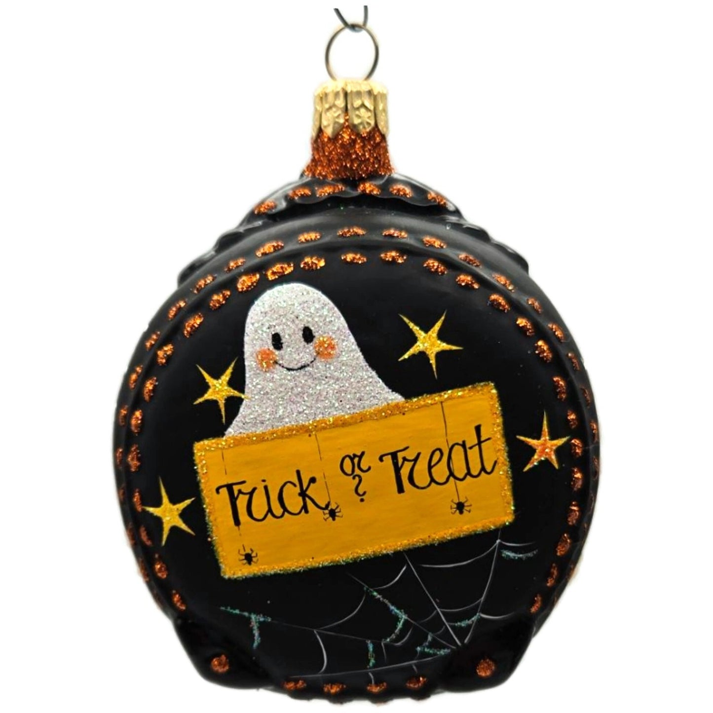Patricia Breen Journey With Me Black Pumpkin Stars Halloween Christmas Ornament