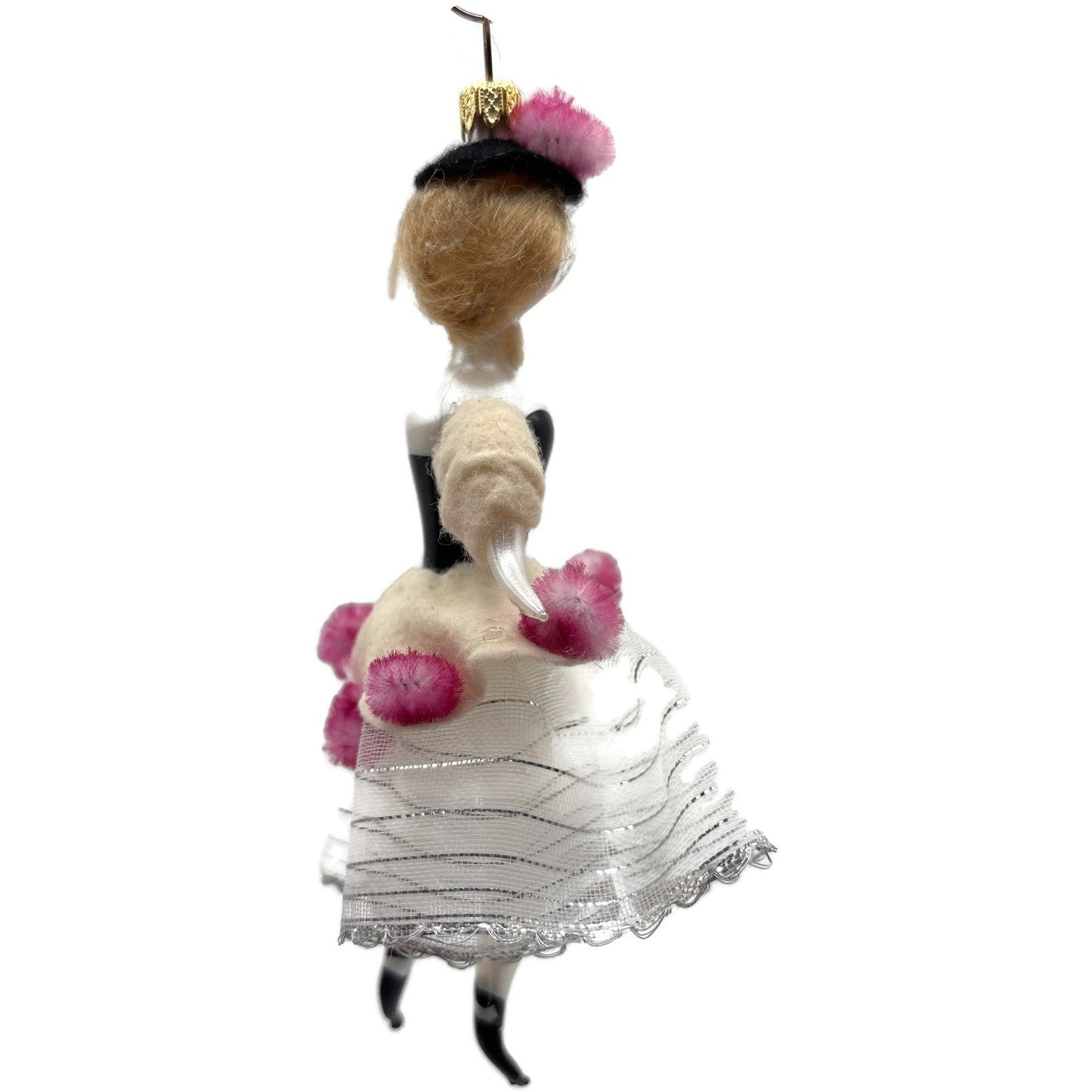 De Carlini Elegant Lady Southern Belle Italian Glass Christmas Ornament