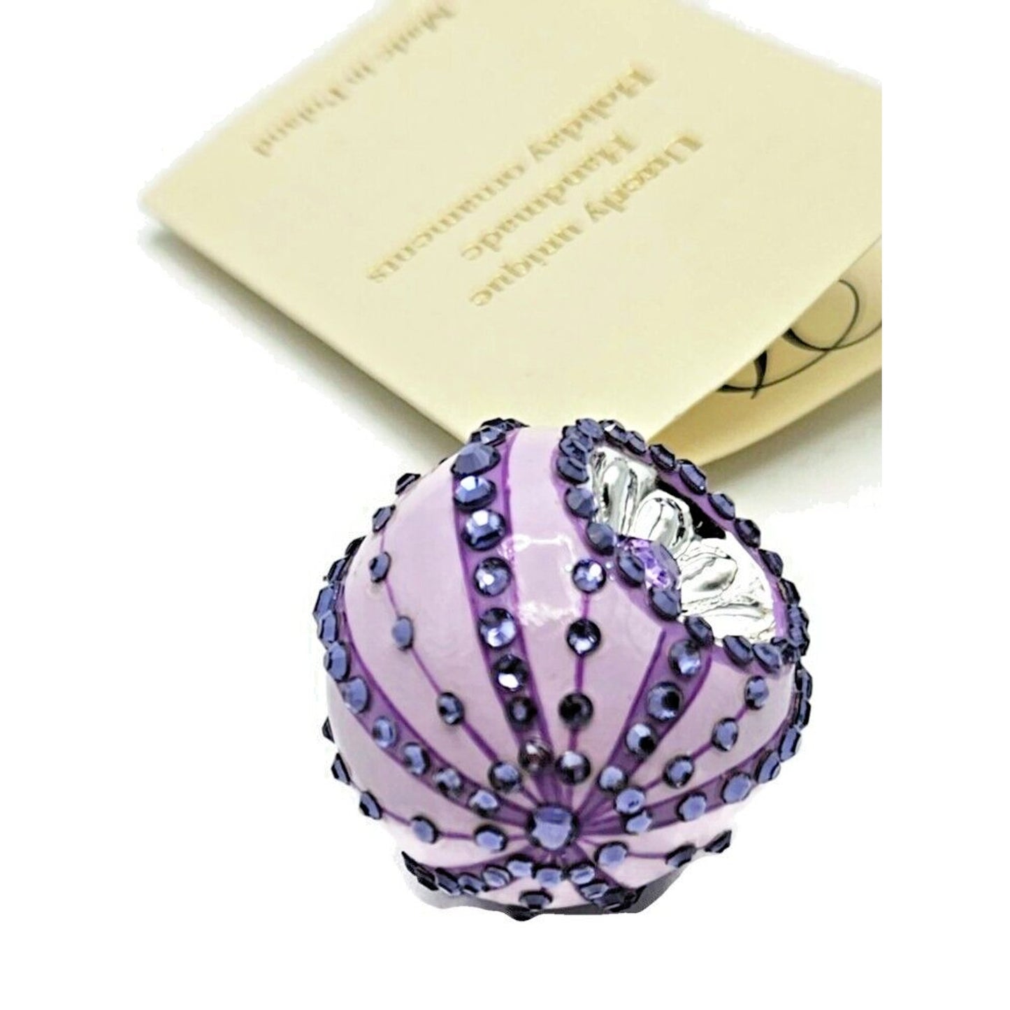 Patricia Breen Miniature Egg Surprise Reflector Lavender Easter Holiday Ornament