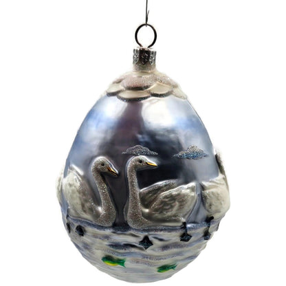 Patricia Breen Seven Swimming Swans Birds Pearl Blue 12 Days Christmas Ornament