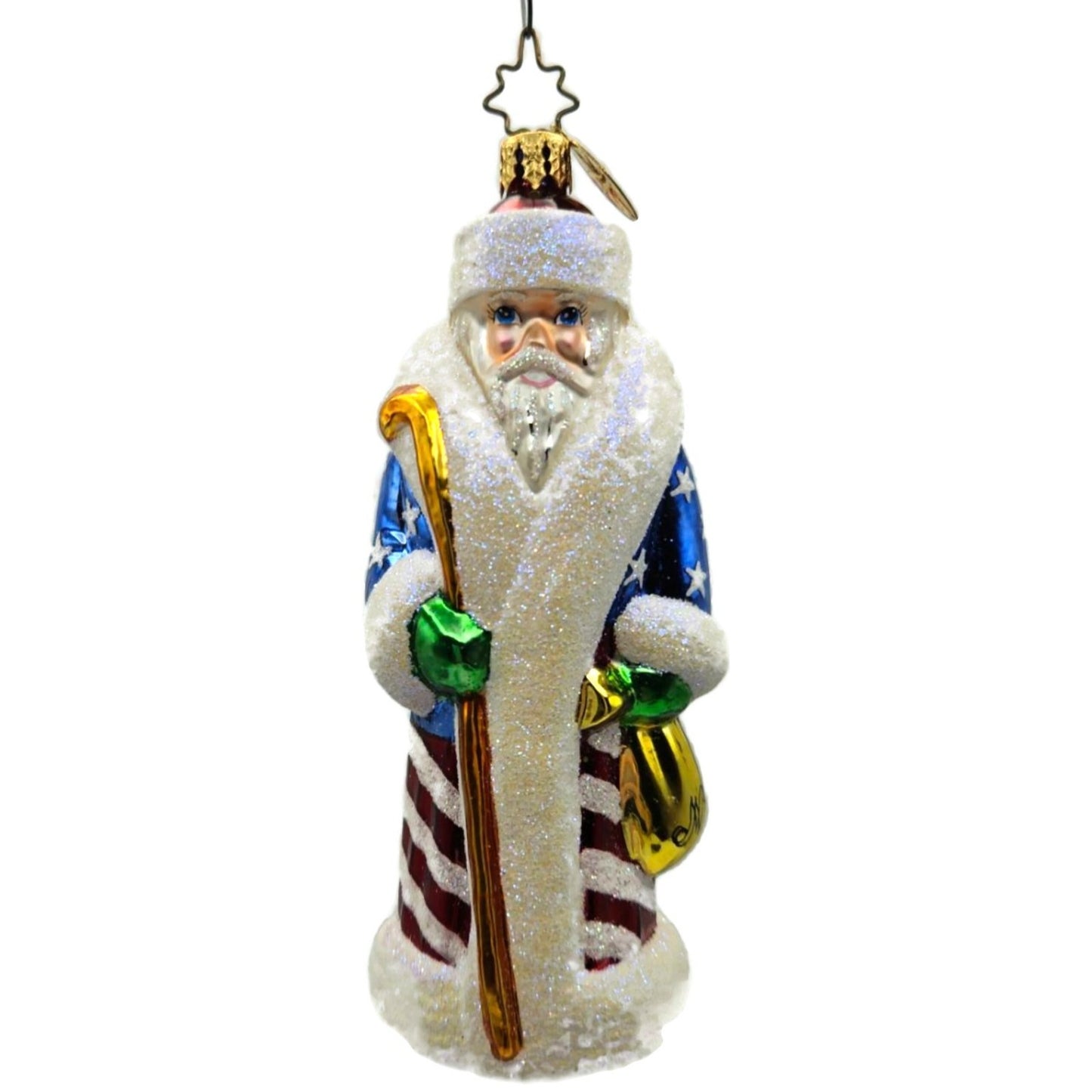 Christopher Radko Mini Patriotic Russian Santa Peace Christmas Ornament 3010749