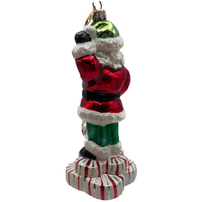 Christopher Radko Christmas Joy Santa Candy Cane Peppermint Ornament 00-076-0