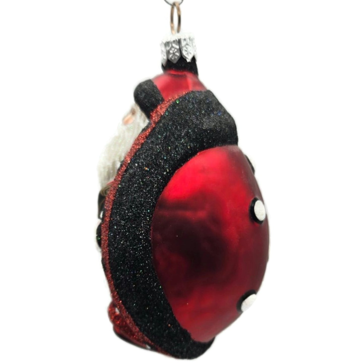 Patricia Breen Ladybug Santa Red Black Polka Dots Bug Christmas Tree Ornament