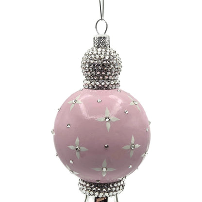 Patricia Breen La Neige Pink Silver Reflector Christmas Tree Ornament CATZ Drop