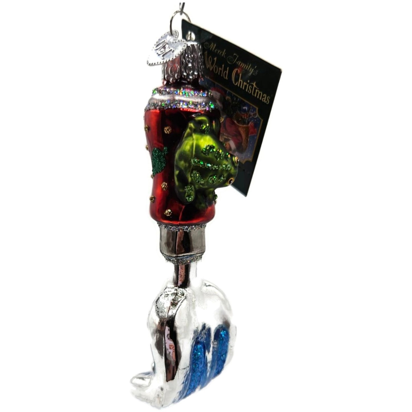 OWC Garden Cultivator Rake Frog Yard Work Glass Old World Christmas Ornament