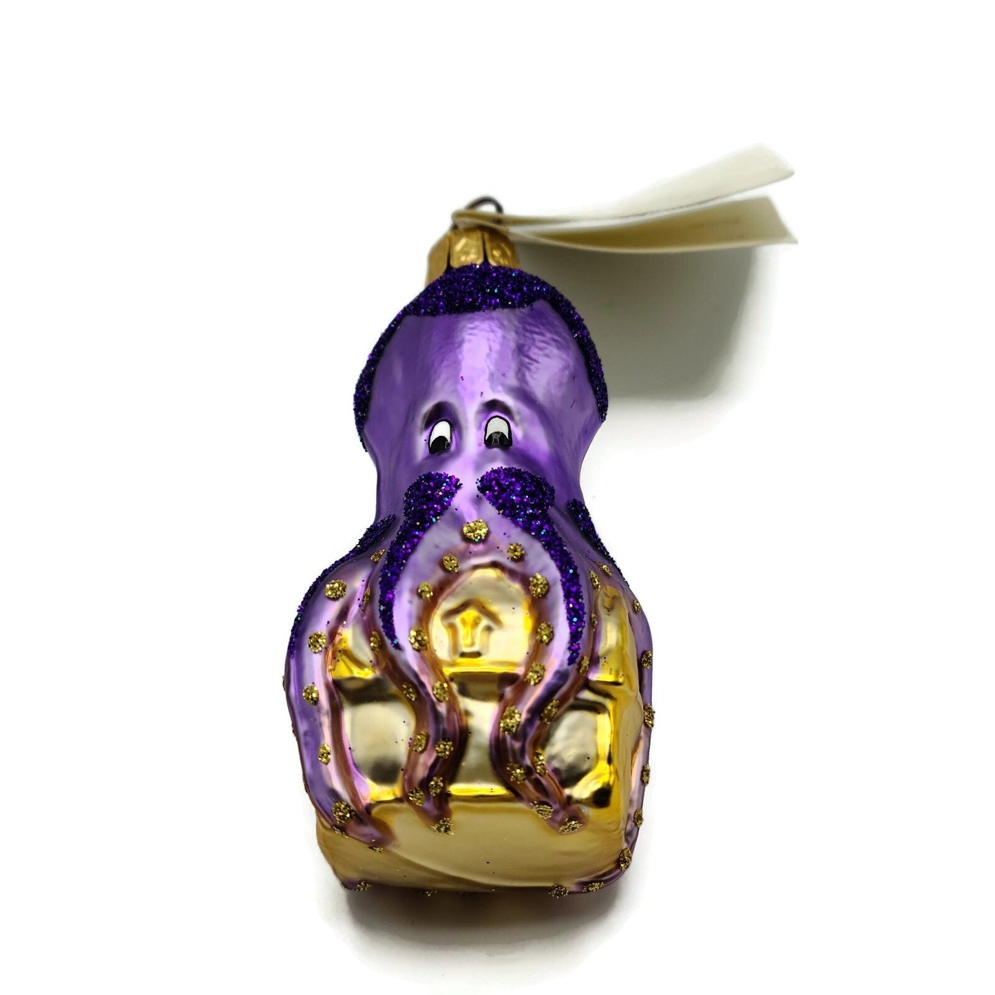 Patricia Breen Ogden Octopus Lavender Purple Glitter Christmas Tree Ornament