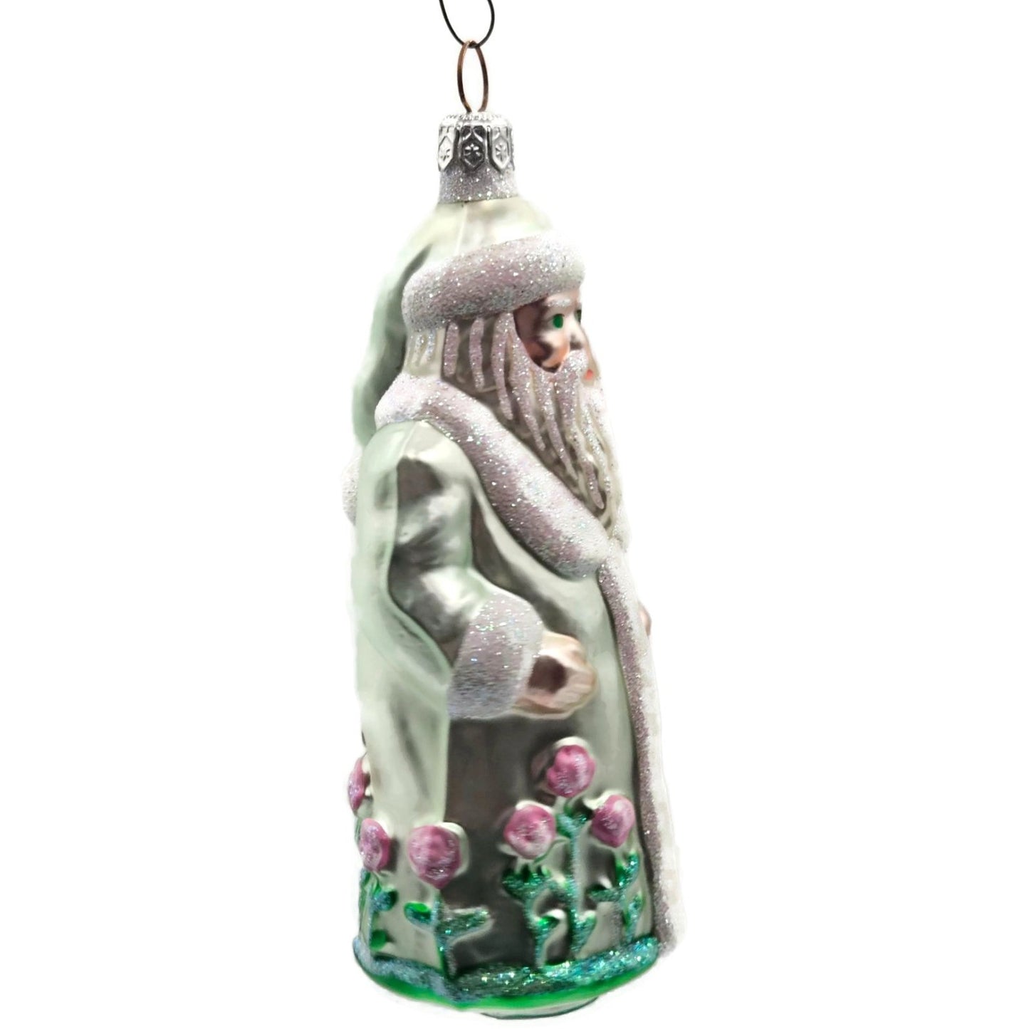 Patricia Breen Santa of the Windsor Salmon Rose Pearl Spring Christmas Ornament