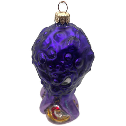 Patricia Breen Help Santa! Purple Octopus Aquatic Summer Christmas Tree Ornament