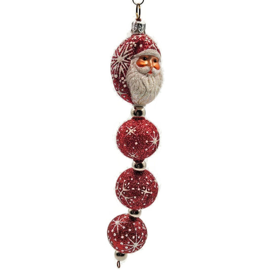 Patricia Breen Santa Claus Kinetic Icicle Red Snowflakes Christmas Tree Ornament