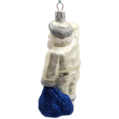 Patricia Breen A Santa for Thomas Pearl Cobalt Bag Blue Christmas Tree Ornament