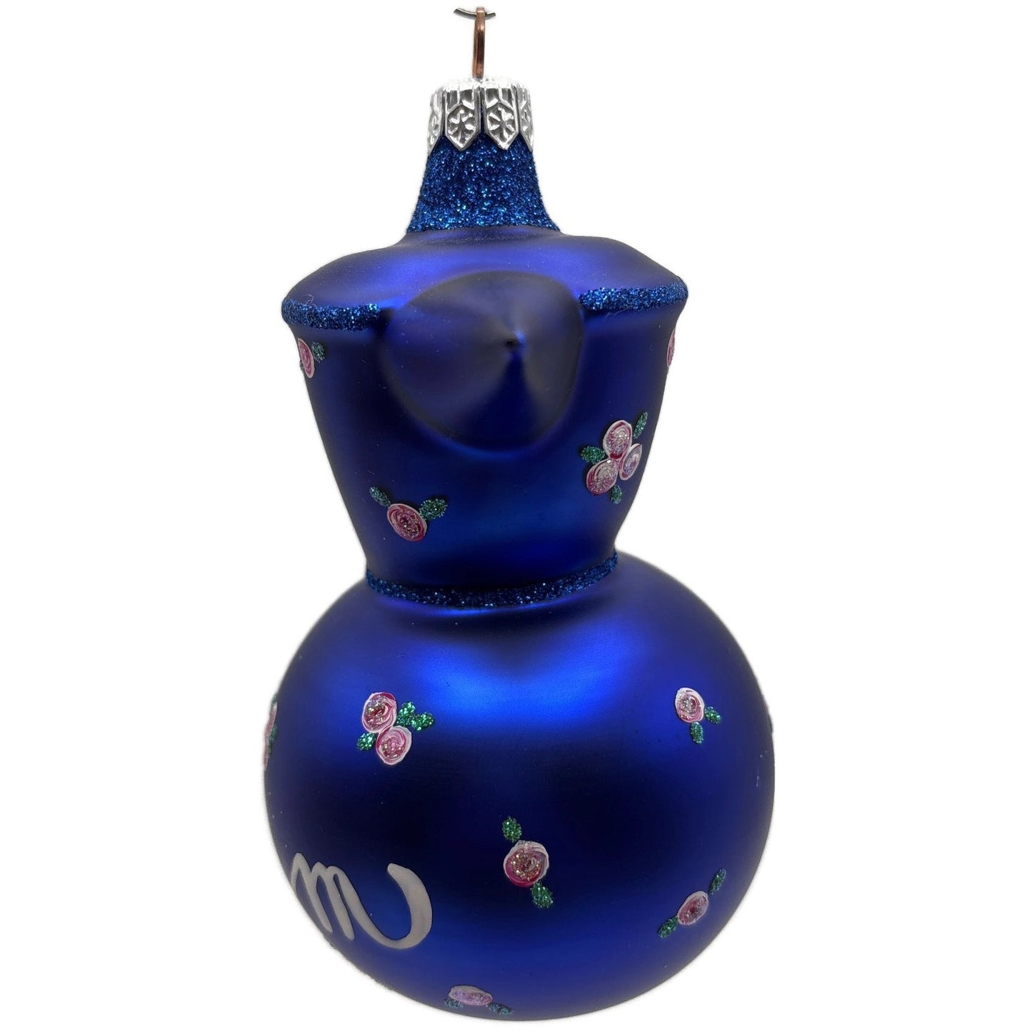 Patricia Breen Sweet Cream Cobalt Blue Pink Flowers Spring Christmas Ornament