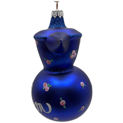 Patricia Breen Sweet Cream Cobalt Blue Pink Flowers Spring Christmas Ornament