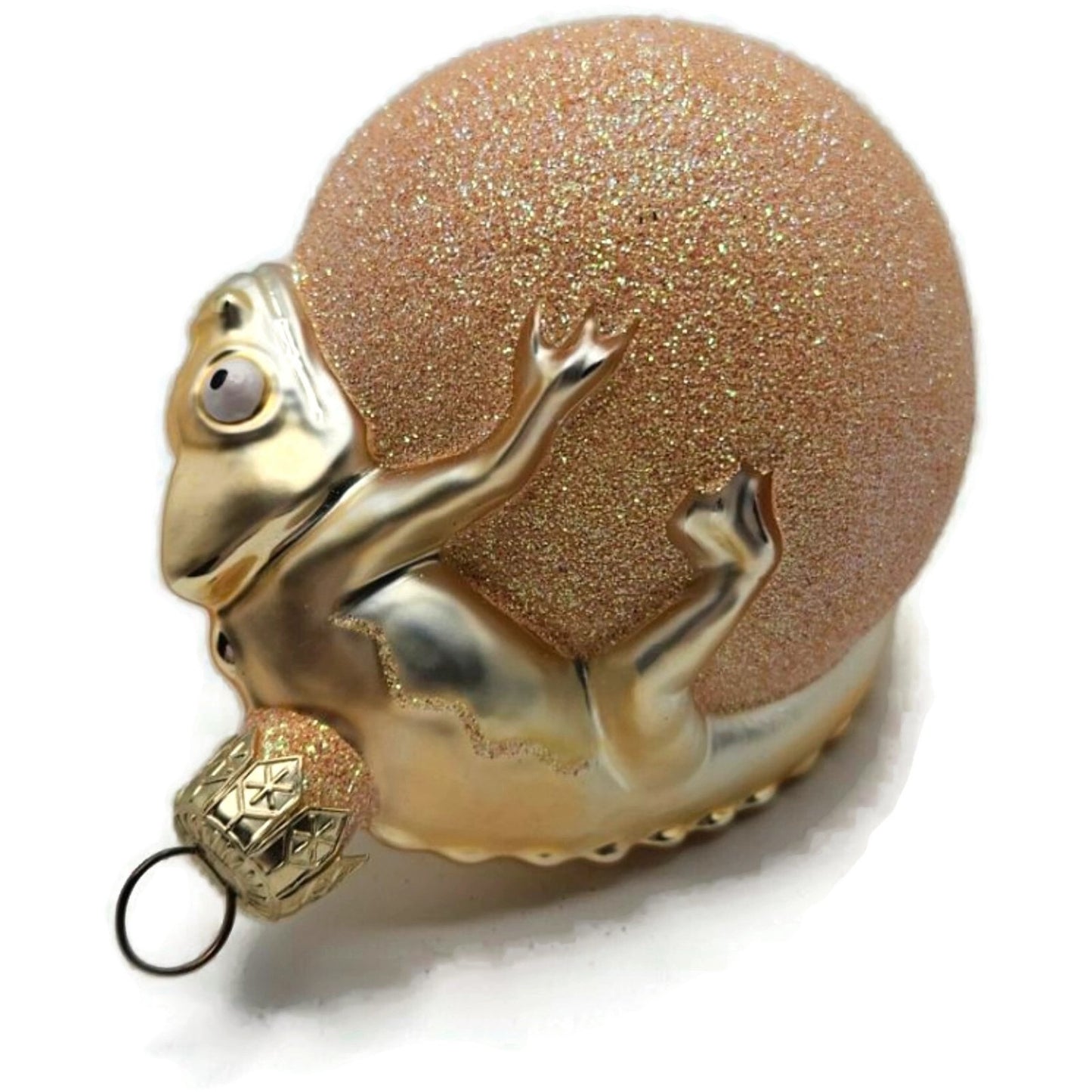 Patricia Breen Chameleon Peach Glittered Christmas Spring Tree Ornament